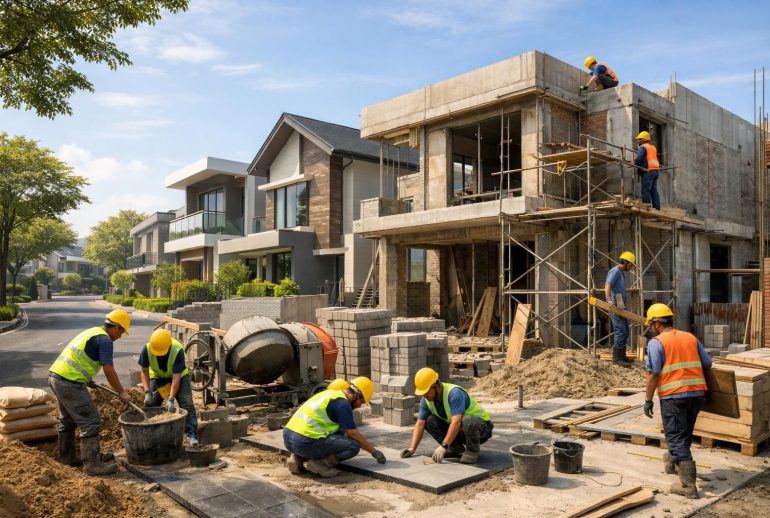 layanan pembangunan rumah profesional di medan, khusus untuk kawasan perumahan. kami menawarkan konstruksi berkualitas dengan harga terjangkau dan tepat waktu.